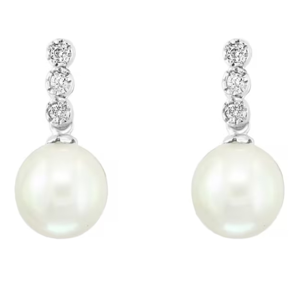 Nadri Cubic Zirconia and Freshwater Pearl Earrings